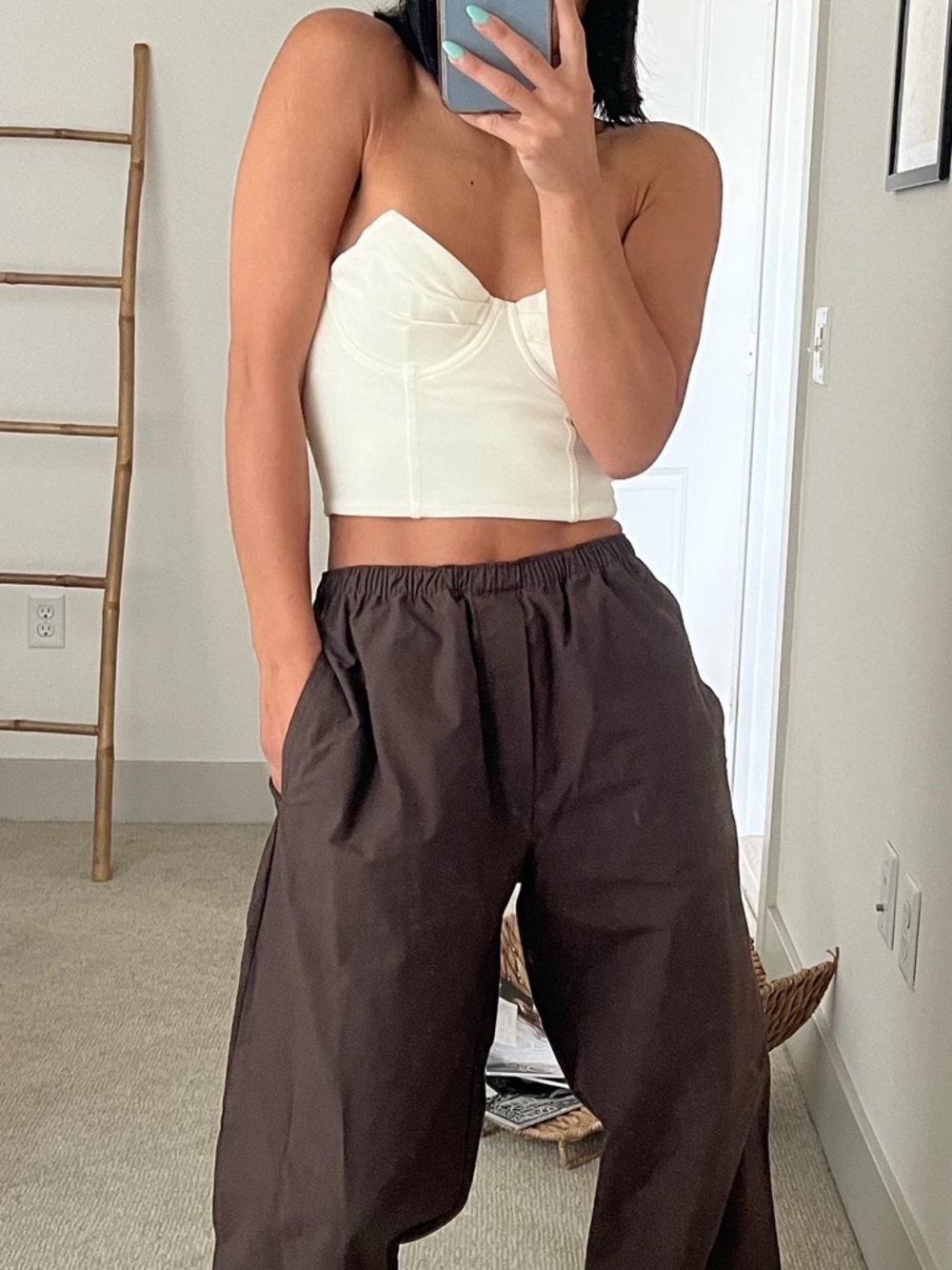 Zara Cream Strapless Bustier Top